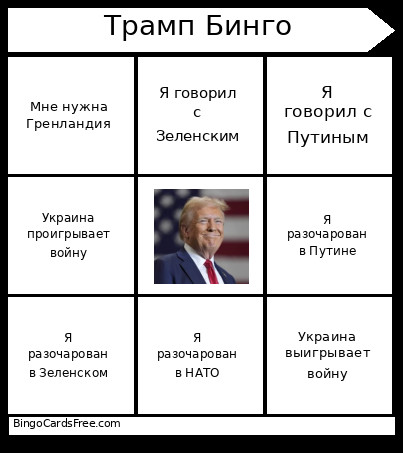 Трамп Бинго Bingo Card