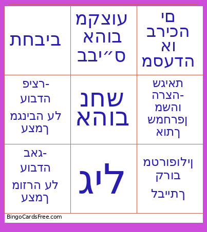 ניצנים Bingo Card