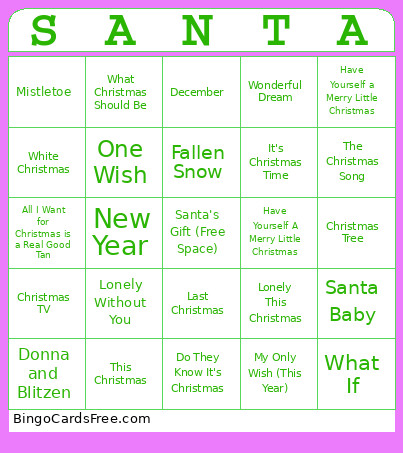 00s Round Bingo Card