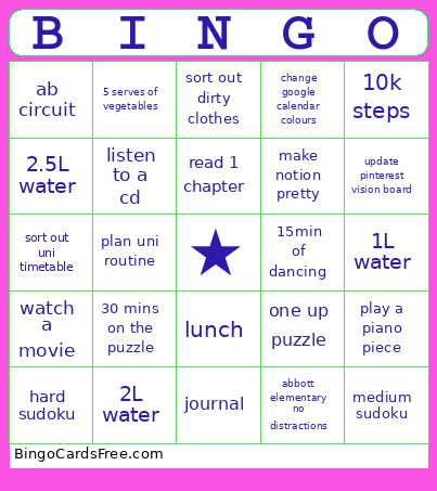 090126 Bingo Card