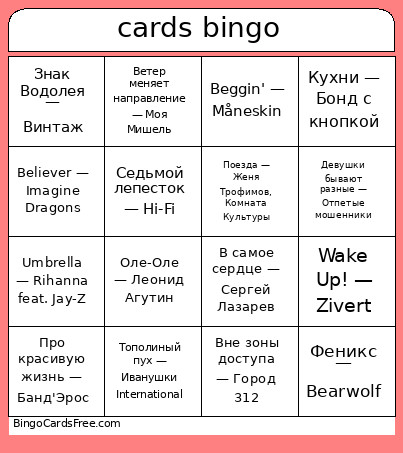 ф1 2026(2) Bingo Card