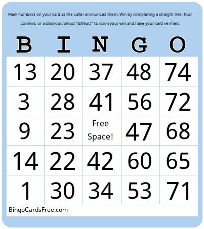 1-75 Number Bingo + Audio