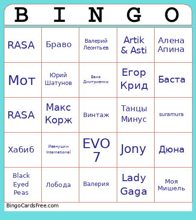 1лагаоаоа Bingo Card