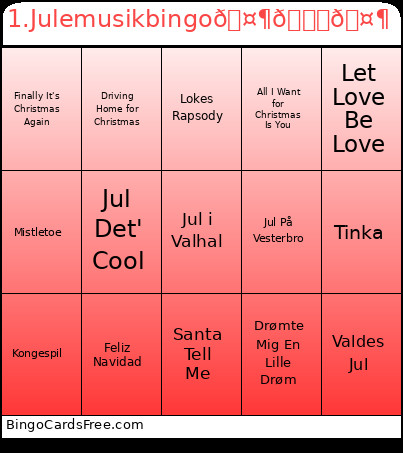1.Julemusik🤶🎄🤶 Bingo Card