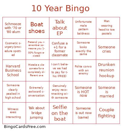 10 Year Bingo