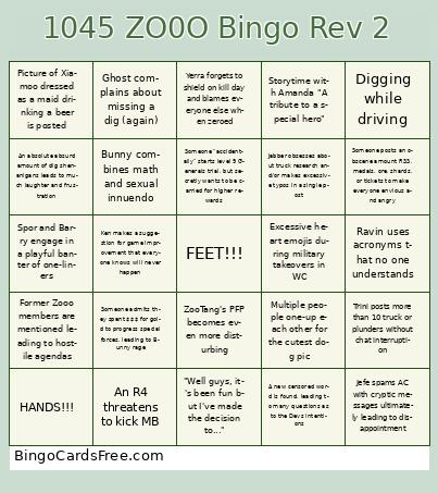 1045 ZO0O Bingo Rev 2 Cards Free Pdf Printable Game, Title: 1045 ZO0O Bingo Rev 2