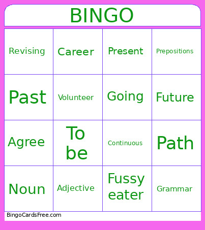 11th Grade Bingo Card
