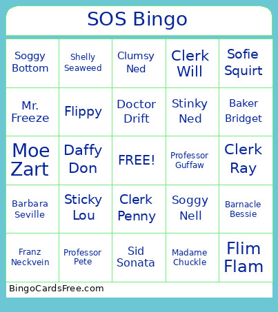 12 Days Of CCG: SOS Bingo Card