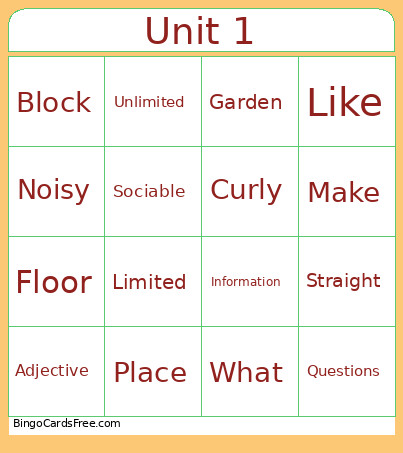 12th G Bingo Card