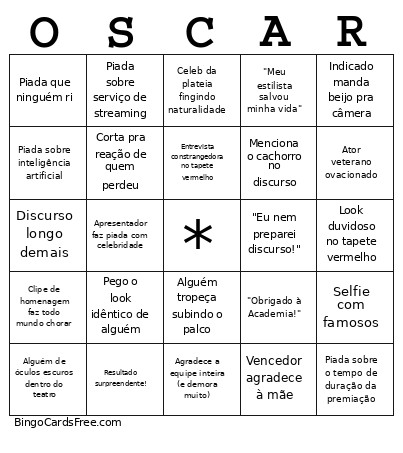 1478oscar Bingo Card