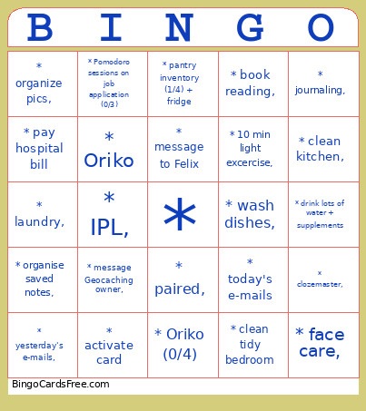 18.03.2026 Bingo Card