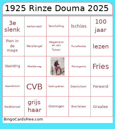1925 Rinze Douma 2025 Bingo Card