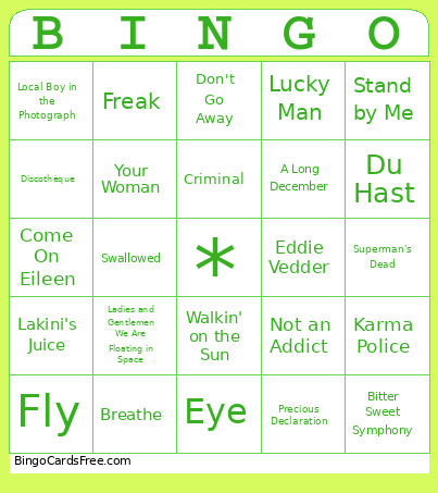 1997! Bingo Card