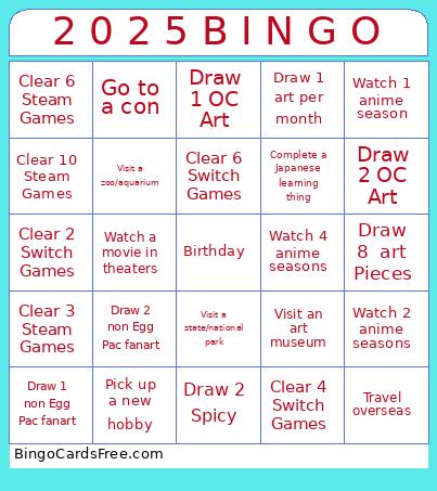 2 0 2 5 B I N G O Bingo Card