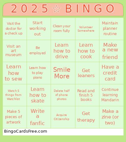 2 0 2 5 ☆ B I N G O Bingo Card