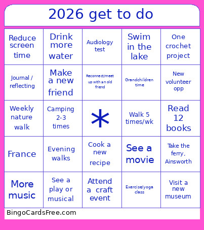 2006 Get To Do Bingo Card