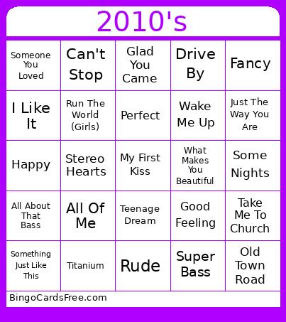2010's Bingo