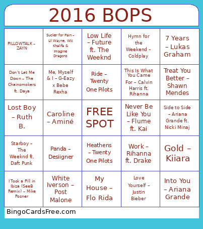 2016 BOPS Bingo Card