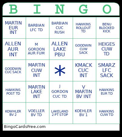 2024 Warriors Bingo Card