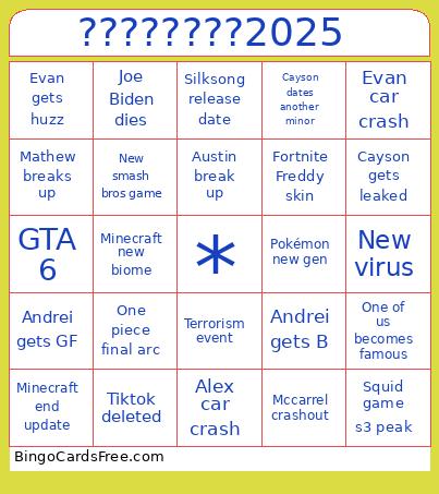 ????????2025 Bingo Card