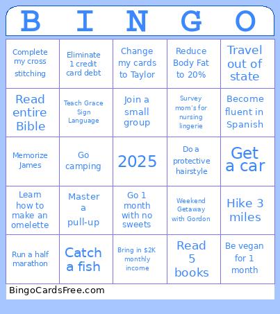 2025! Bingo Card