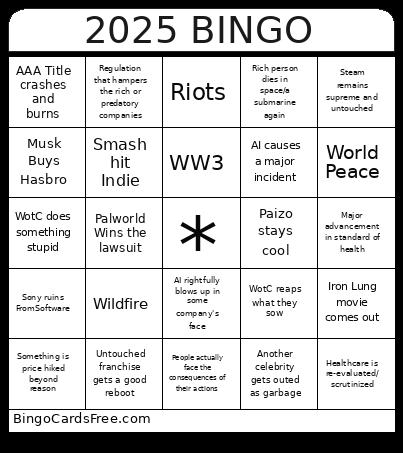 2025 Bingo Card