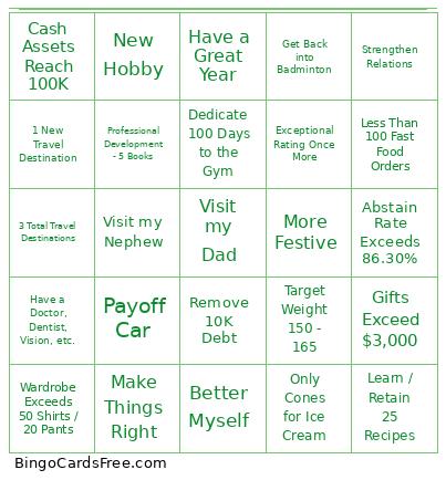 2025 Bingo Card 3