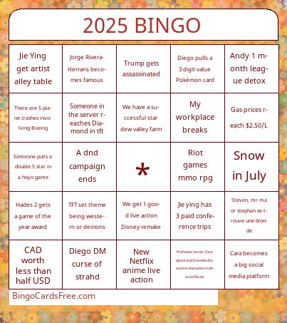 2025 Bingo