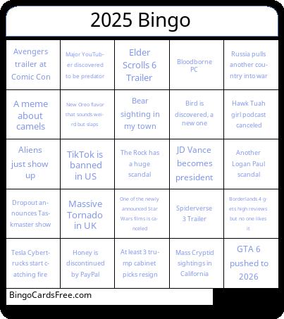 2025 Bingo