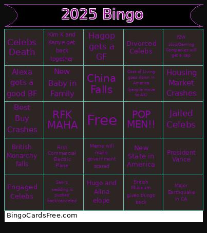 2025 Bingo Card