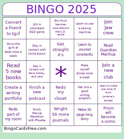 2025 Bingo Card 3