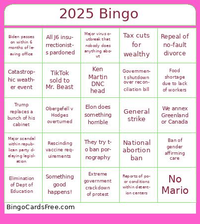 2025 Bingo