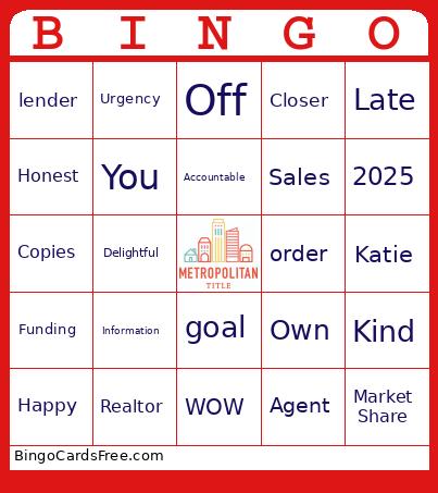 2025 Bingo Card