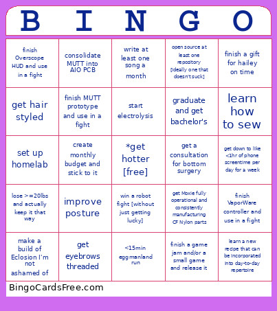 2025 Bingo Card