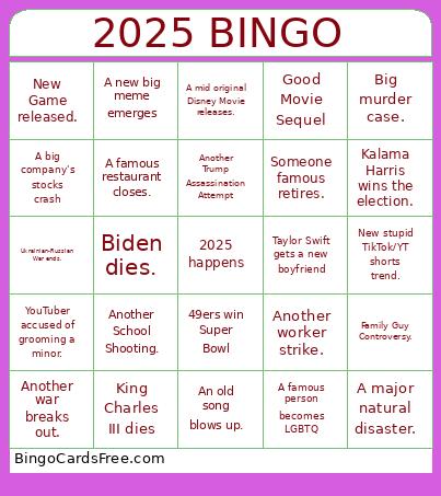 2025 Bingo Card 3