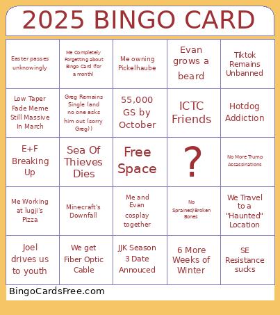 2025 Bingo Card