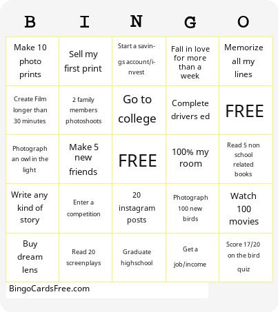 2025 card Bingo