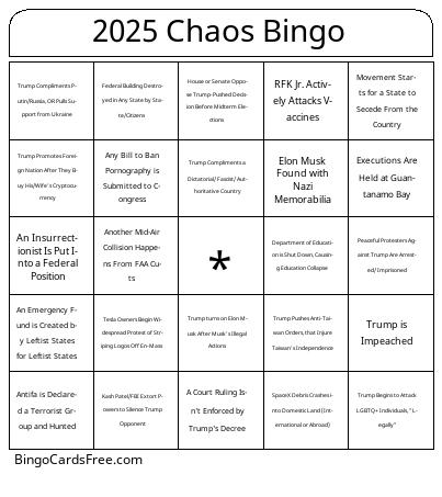 2025 Chaos Bingo