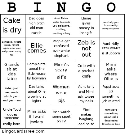 2025 Christmas Bingo Card