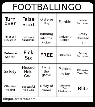 2025 Footballingo Bingo Card