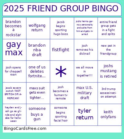 2025 Friend Group Bingo