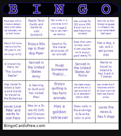 2025 Operations Summit Bingo