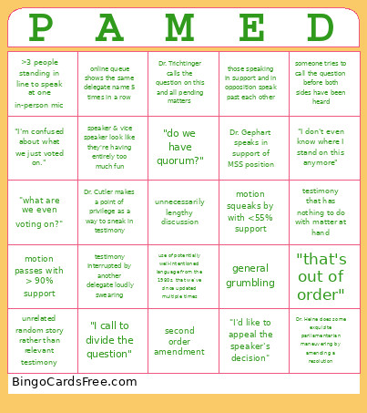 2025 PAMED Bingo Card