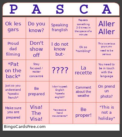 2025 Pascal Bingo Card