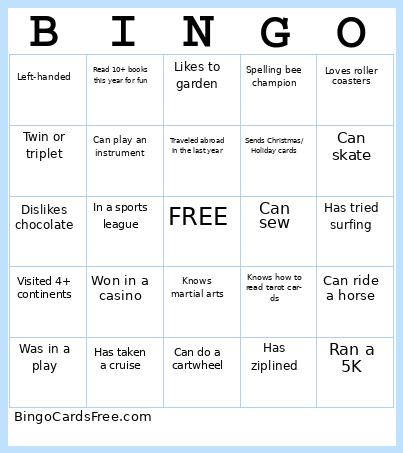 2025 Summer Intern Bingo