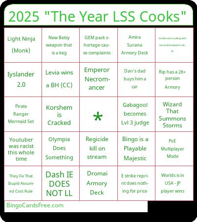 2025 The Year LSS Cooks Bingo