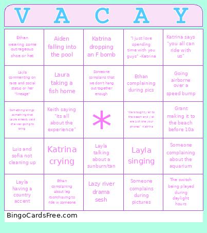 2025 Vacay Bingo