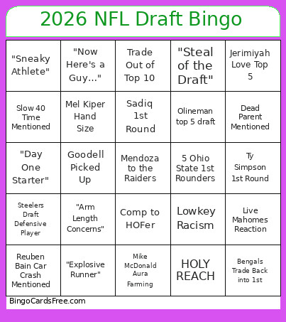 2026 1st Round Bingo Card