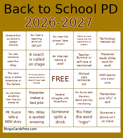 2026-2027 Bingo Card
