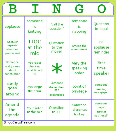 2026 AGM Bingo Card